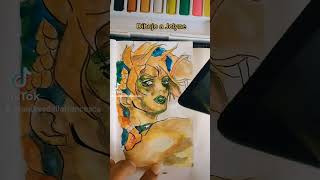 Pinto a Jolyne de #jojobizzare #anime #manga #acuarela #aquarelle #painting