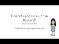 Diversity and Inclusion in Research