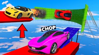 GTA 5 CHOP AND SUPER CARS PARKOUR CHALLENGE! Will We Survive