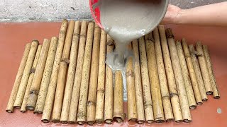 Bamboo And Cement. How To Make  A Coffee Table  With Bamboo And Cement  .Decorate Your Home.