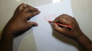 How to draw a rose easy with a pen for kids step by step