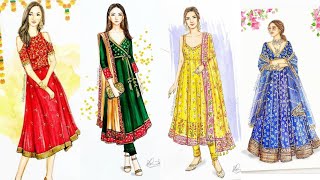 Beautiful Creative Dress Designing & Detailing Ideas with Sketches