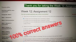 Environment and development week 12 assignment solution /answers |NPTEL| exam date 23 oct