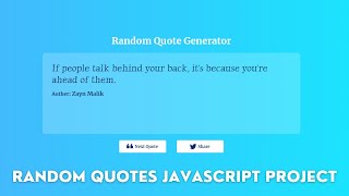 Generate Random Quotes with Vanilla Javascript, CSS & HTML