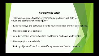 Safet toolbox talk 65 General Office Safety