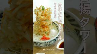 食べる五重の塔！！『身延かき揚げタワー丼 』| そば・うどん さくら | 身延どんぶり街道【第13回】#身延どんぶり街道 #身延町 #あけぼの大豆 #おみやげ #みのワン #かき揚げ #丼もの