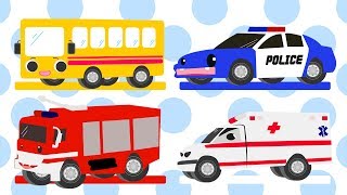 Learn Colors with Parking｜Police Car, Fire Truck, Ambulance + Cars Song｜cartoon for kids