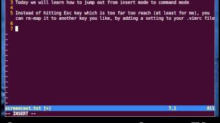 Vim Tutorial - From Insert Mode into Command Mode