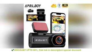 Aprilboy 4K WIFI Dash Cam Mini CAR DVR Front and Rear Dual Lens With 1080P Black Box Room Night Visi