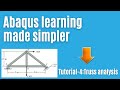 Abaqus tutorial - 04:  Truss analysis