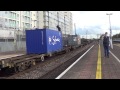 hd freightliner 66503 passes through hayes and harlington.