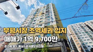 부평역세권 방3, 욕실2 구조, 최고입지! 1억원대 주거용오피스텔 (인천부평빌라매매)[110]