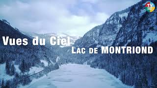 Vues du ciel - Le Lac gelé de Montriond près de Morzine