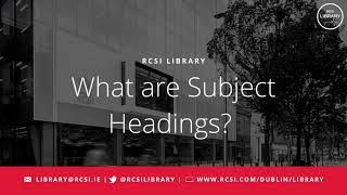 Subject Headings
