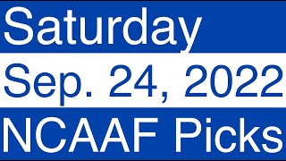 NCAAF Free Picks (9-24-22) Pt.1 - Saturday College Football Betting Predictions - CFB Week 4 (2022)