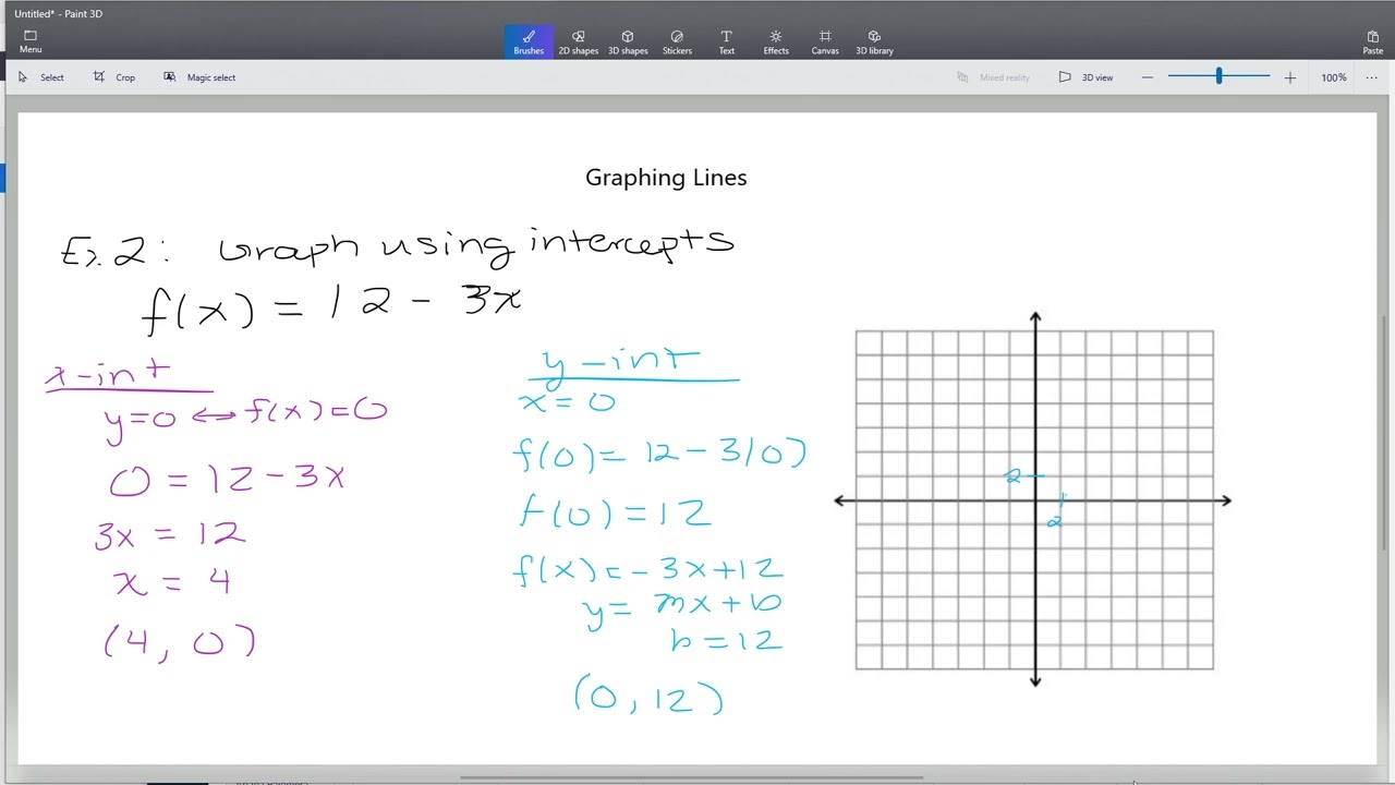 Graphing Lines Youtube