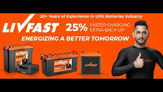 Livfast | Tall Tubular Inverter / UPS Battery | 210AH/12V | 18k