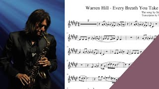 Warren Hill - Every Breath You Take LIVE saxophone sheet music notes for alto sax