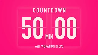 50 Minute Countdown Timer 💓 Flip Clock with Vibration Beeps