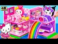 KUROMI vs MY MELODY | Make Pink House with Two Bed for Hello Kitty and Friends | DIY Miniature House