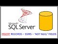 SQL Server - INSERT RECORDS INTO TABLE VIA SSMS - NOT NULL Fields