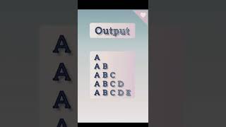 How to print character/alphabet pattern Triangle in C Programming #ccoding #cclass #aimsit