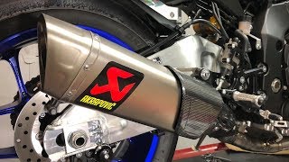 2018 Yamaha R1M - Stock exhaust vs Akrapovic Evo Line (Titanium)  | Install and Soundcheck