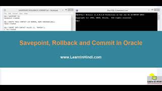 Savepoint, Rollback and Commit in Oracle
