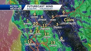 Warming temps with a north breeze lingering in Northern California