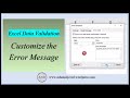 Excel data validation - How to customize the error message or error alert