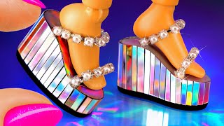 52 DIY Barbie Hacks: Mirror shoes, dress without sewing and more ARTESANATOS PARA BONECAS 人形のアイデア