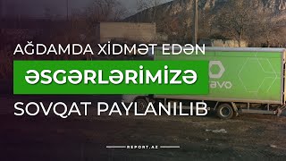 Ağdamda xidmət edən əsgərlərimizə sovqat paylanılıb