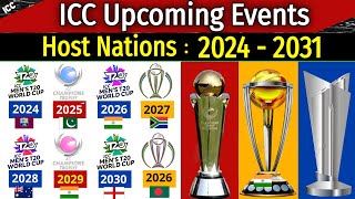 Upcoming ICC T20, ODI, Champions Trophy Host Country from 2024 to 2031 | ICC Events Host 2024 - 2031