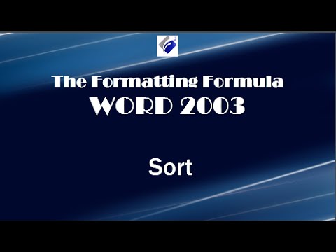 Word 2003 Sort Learn How to Sort Text, Numbers and Columns Word 2003 Sort Learn How to Sort Text, Numbers and Columns