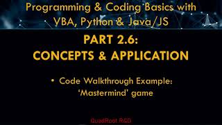 Coding in 3hrs with VBA, Python & Java/JavaScript - Part 2.6 'Mastermind' Game Code Walkthrough