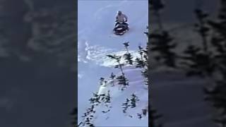 I don’t know who this is but he is a legend!! #snowmobile #cliff #unknown #jump #snow