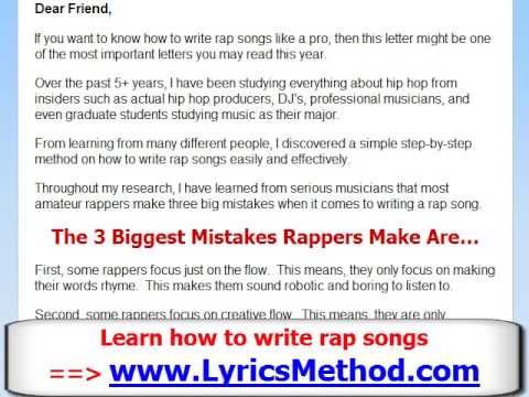 How to write a rap for a girl