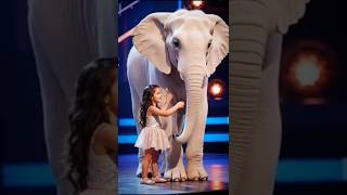 Unbelievable 😱🐘 Cute Girl Plays with World's Largest White Elephant on America's Got Talent #Shorts