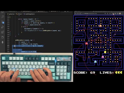 ASMR Programming – Pacman Coding – No Talk