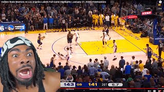 LUCKY AHH WIN!!!! Warriors vs Lakers Full Game Highlights | January 27, 2024 REACTION