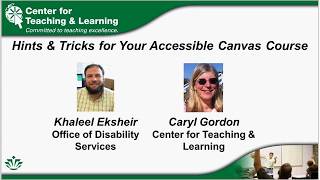Hints & Tricks for your Accessible Canvas Course (10/19/2017)