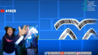 IShowSpeed breaks his PC after beating the Hardest stage in Geometry Dash!