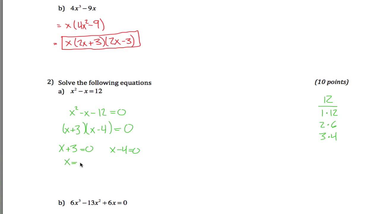 Factoring Quiz - YouTube