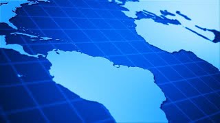 Blue World Map closeup with grid stock footage | stock video | Cinefootage