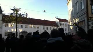 Odense BK - FC Twente , the fans marching to the stadium