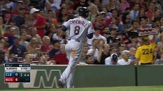 CLE@BOS: Indians get on the board with double play