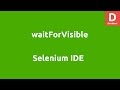 Selenium IDE waitForVisble