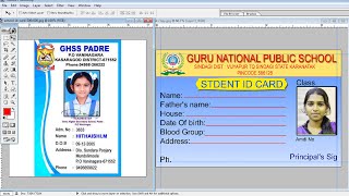 how to Design Student id card \u0026 Visiting card in Photoshop 7.0 in Kannada |Guru|