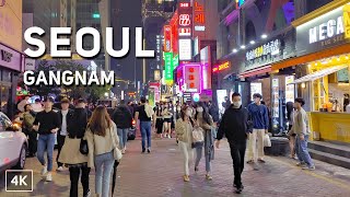 4K Night Walk in Gangnam, Thank God It's Friday 🔥, Club, Nightlife, Fashion - Walking Seoul