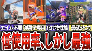 【実は最強】使用率は低いけどぶっ壊れのブキ10選(ゆっくり解説)【スプラトゥーン3】